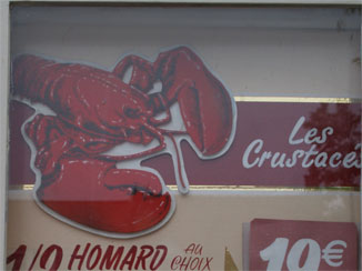 メニューを飾るロブスター