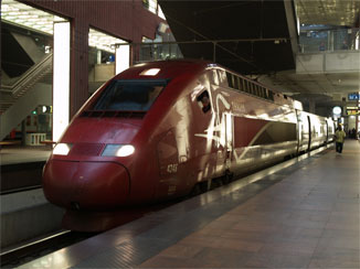 乗車予定の1本前のThalys