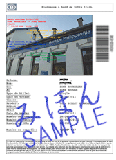 ICのEチケット(見本)