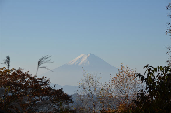 山小屋「富士見山荘」から富士山を望む