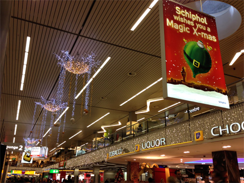 アムステルダム・スキポール空港の電飾