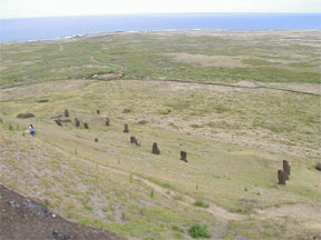 火口の内側の斜面