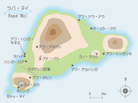 ラパ・ヌイの略地図